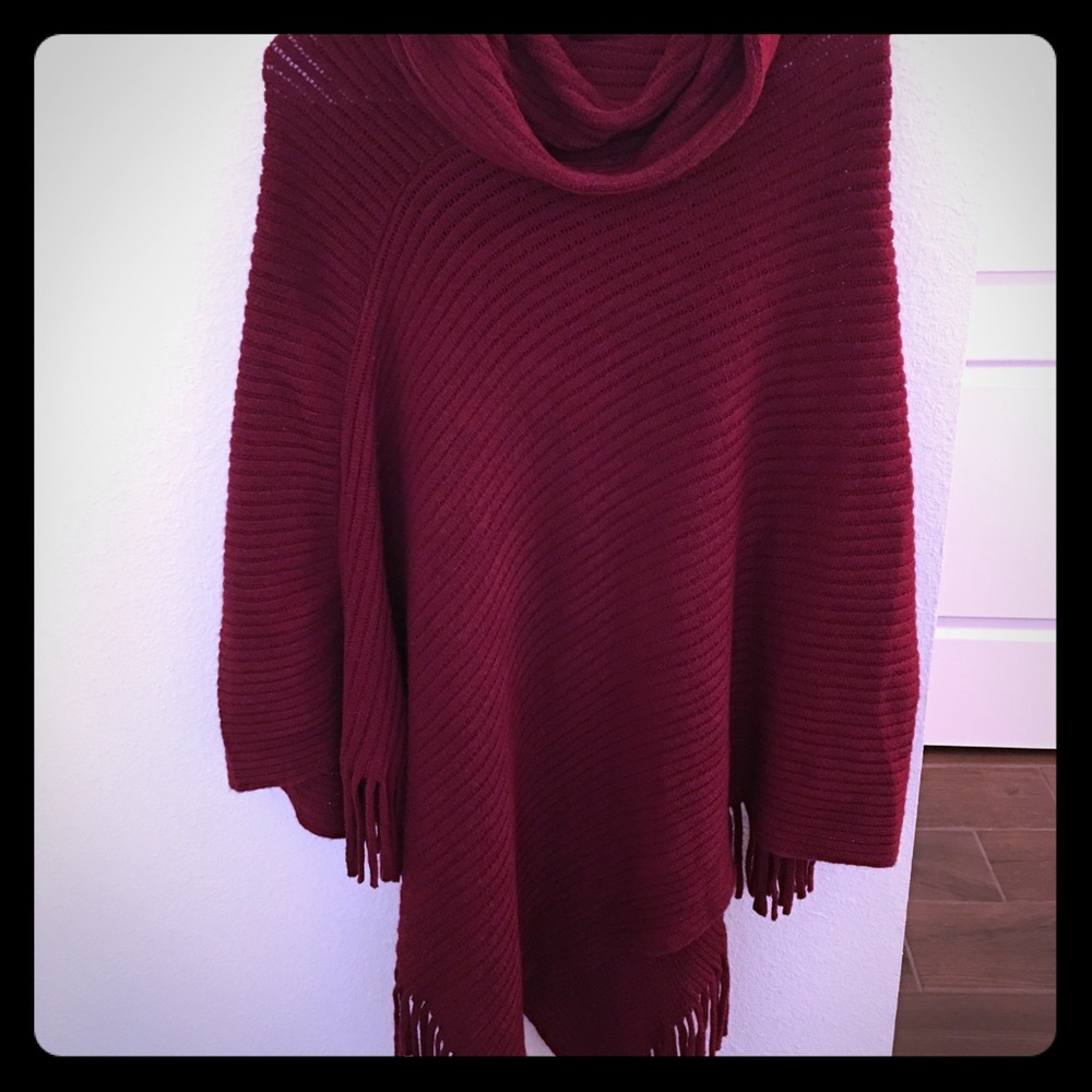 Boutique Poncho with fringe